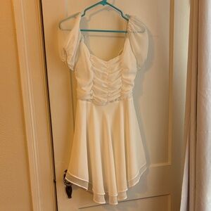 Altar'd State White Ruched Dress